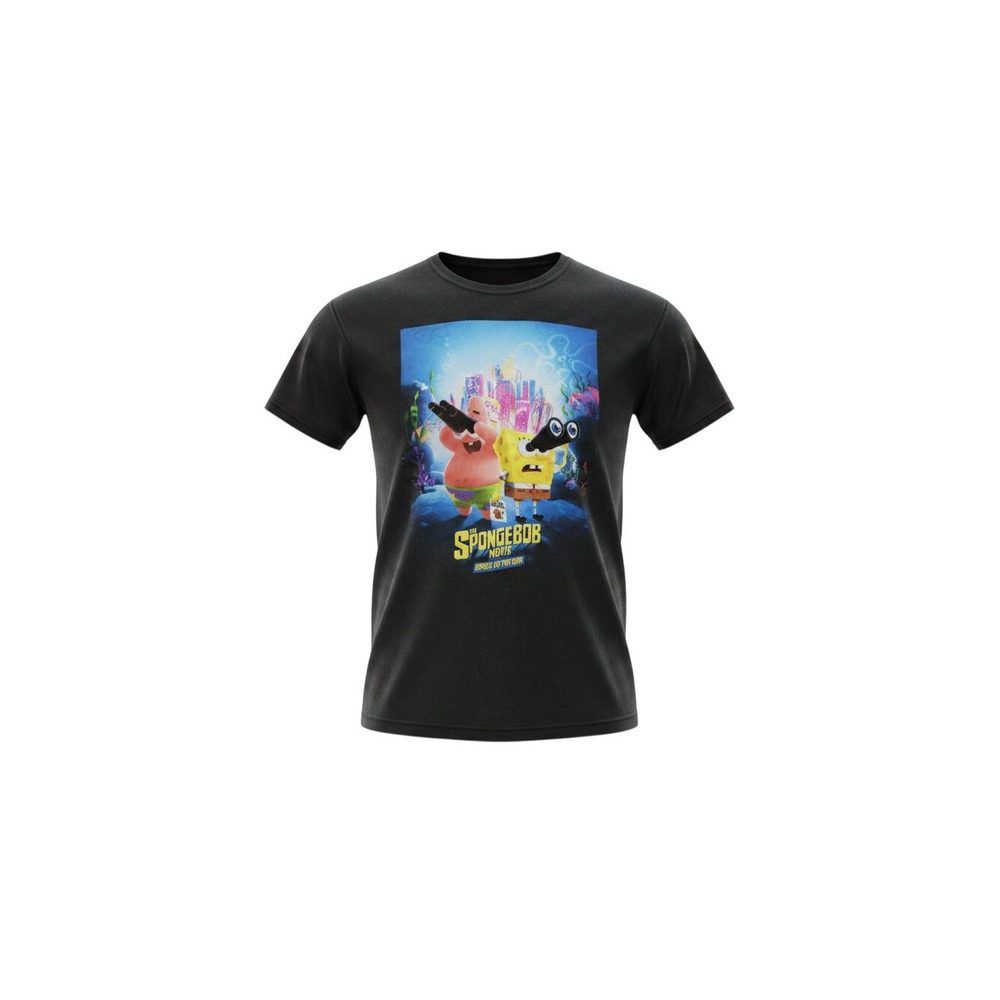 Nickelodeon SpongeBob Movie T-Shirt Mens Medium Black Excellent Graphic Tee